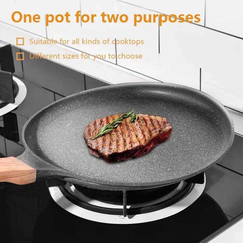 C Pan Crepe Pan Pan Nonstick Frying Pot With Wooden Handle Omelet Saucepan Cooking Steak Pan Kitche