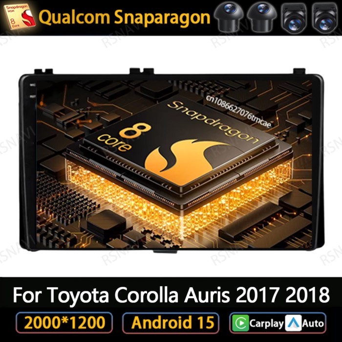 Android 15 Car Radio For Toyota Corolla Auris 2017 2018 360 Camera 5G WIFI 8 Core Navigation Stereo