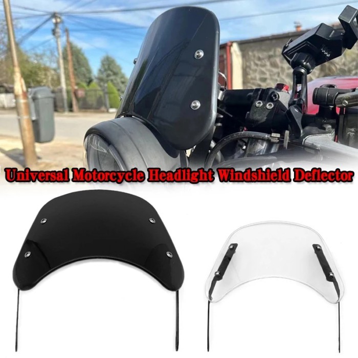 For HONDA CBX250RS CB400SS CB250T FTR223 Nighthawk250 Universal Motorcycle Headlight Windshield Def