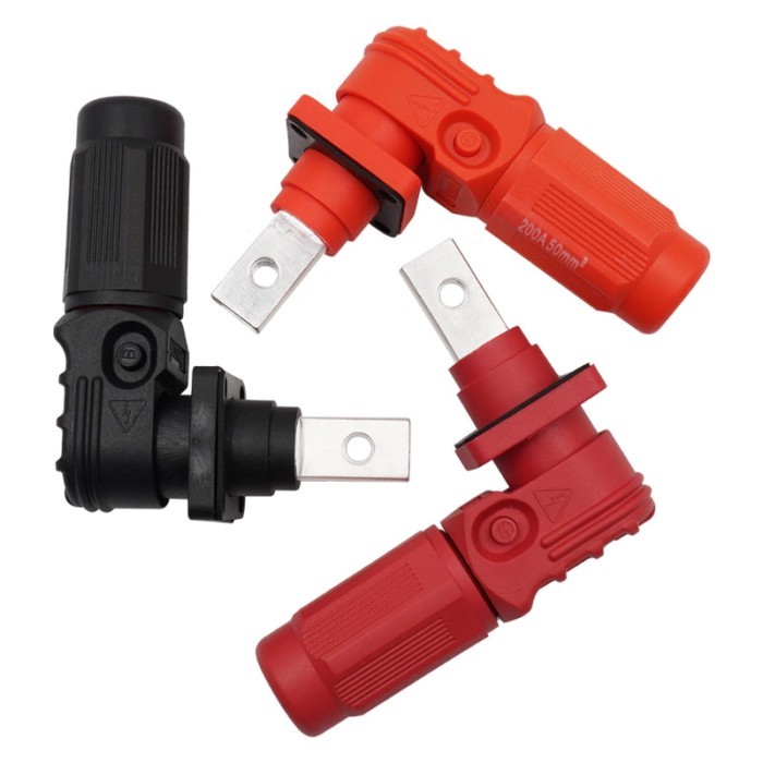 1pc 200A DC 1000V 8.0 Single Core Quick Plug Energy Storage Connector New Energy Red Copper Flame R