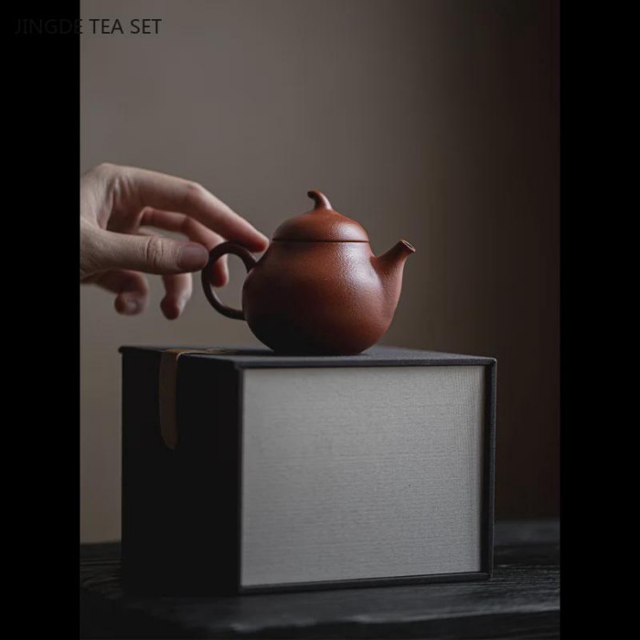 1PCS Yixing handmade Yixing purple clay teapot Kung Fu tea set living room office desktop decoratio