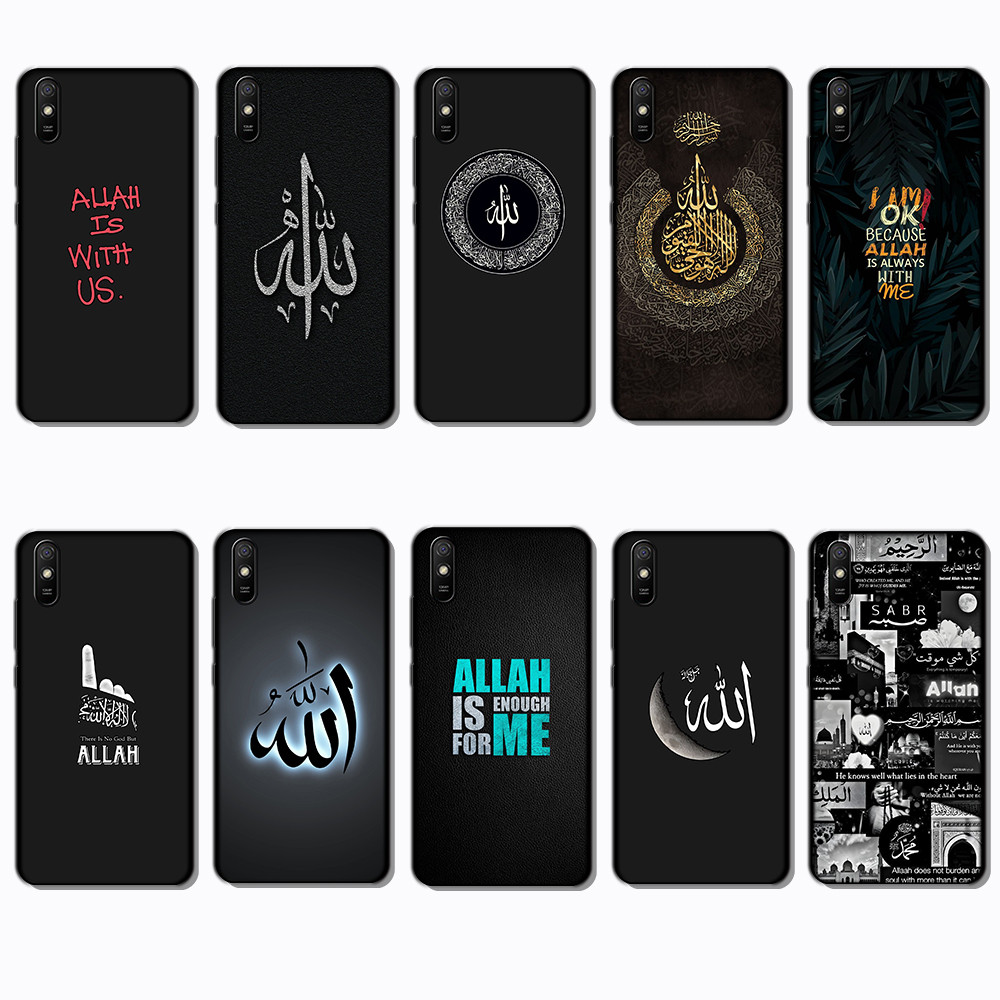สําหรับ Xiaomi Redmi 6A 7A 8A 7 8 9 9A 9i 9C VS10 allah Slim Black Border TPU Soft Case | โทรศัพท์เป