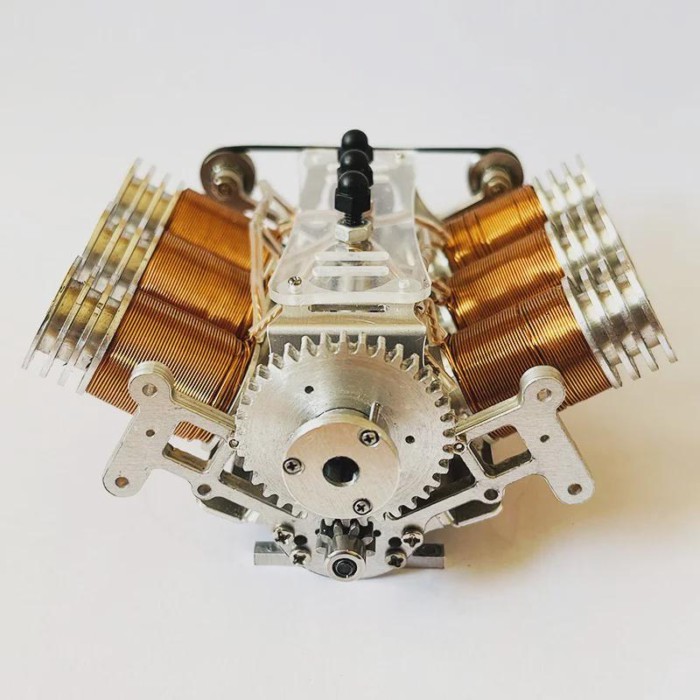 V12 Engine Model Power Engine Brushless DC Piston Motor Multi-cylinder V6 Dual-piston Simulation RC