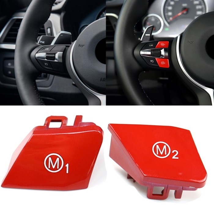 Car Steering Wheel M1 M2 Button Fit for BMW M3 M4 M5 M6 X5M X6M F30 F80 F87 Red