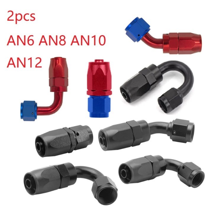 2PCS AN6 AN8 AN10 Straight 45 90 120 180 Degree Oil Fuel Swivel Hose End Fitting Oil Hose End Adapt