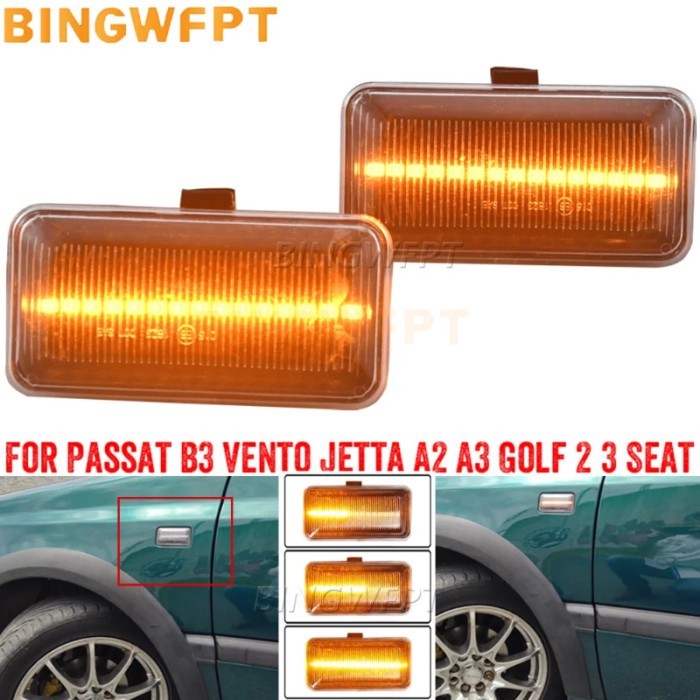 2x LED Side Marker Turn Light Signal Lamp For VW Volkswagen Golf 3 MK3 1H1 1H5 1E7 Passat 35i Vento