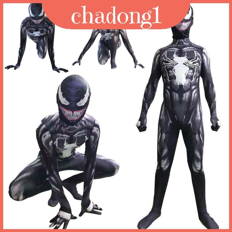 ชุดจั๊มสูท Venom Spider-Man วัสดุนุ่มหรูหรา สไตล์สำหรับเด็กผู้ใหญ่