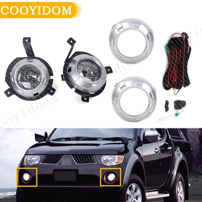 Car Fog Light Fog Lamp with Switch Harness Covers Fog Lamp Kit Car Light For Mitsubishi Triton / L2