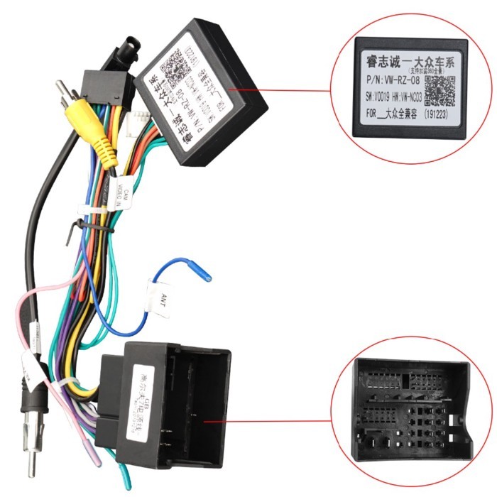 Android Car Media Player Navi Radio Raise VW RZ-08 Canbus Box/Adapter Cables For A3 A4 Q3 Q5 Androi