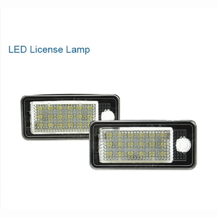 Car LED License Light For Audi A5 Cabrio/Cabriolet Q7 09~ A8/S8 D3(4E) (PR-6V2) 03~08 LED Number Pl