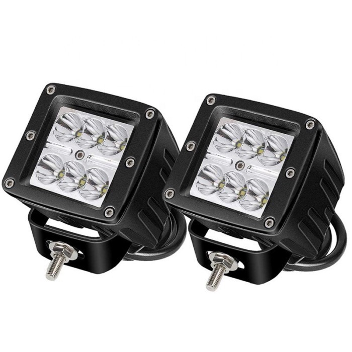 OVOVS Off Road 18W Led Work Light 12V Square Work Light Pod For 4x4 Off-Road