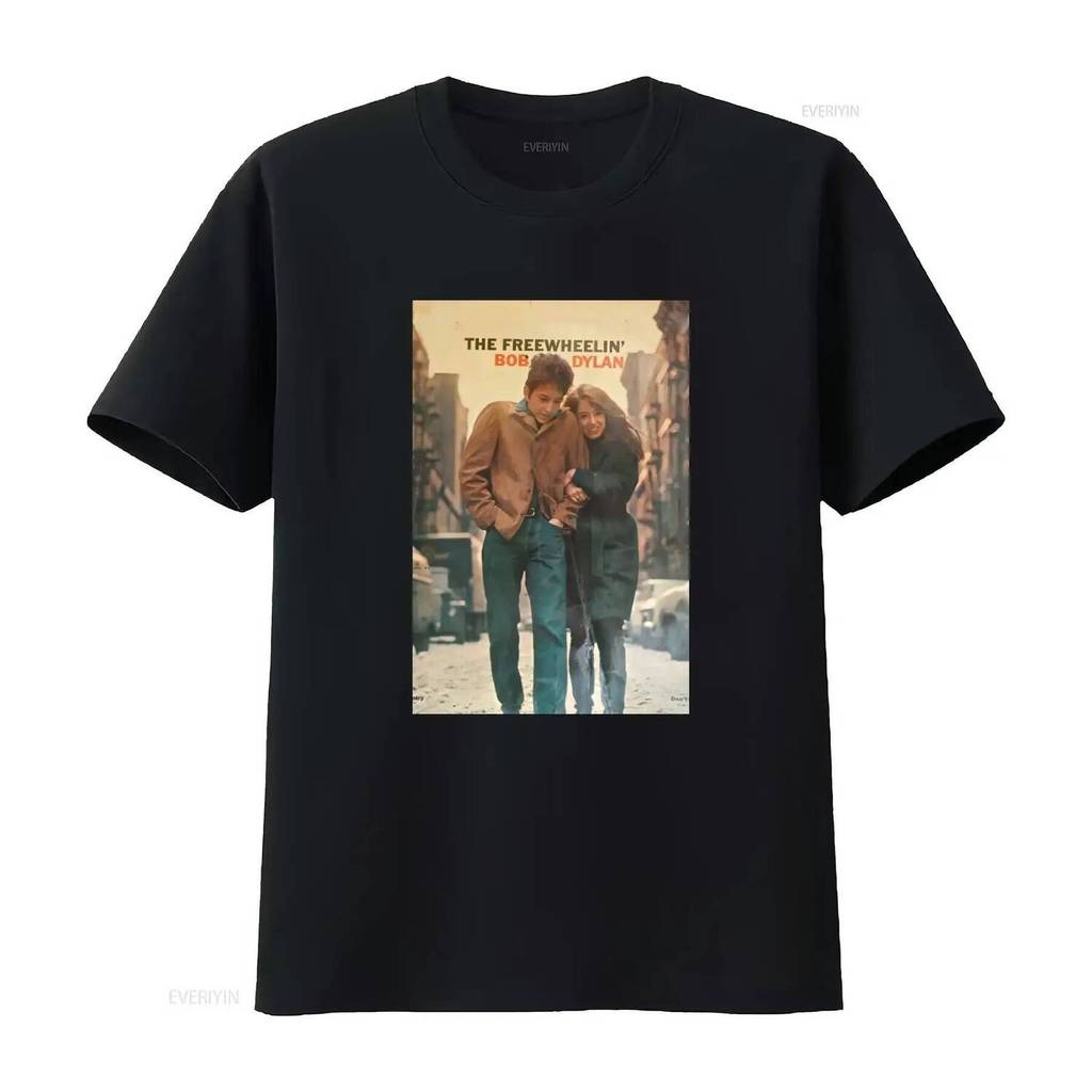 Bob Dylan T-Shirt ดีไซน์อาร์ตจากอัลบั้ม Freewheelin' ผ้าฝ้ายหนัก สไตล์วินเทจ สำหรับสวมใส่สบายและทันส