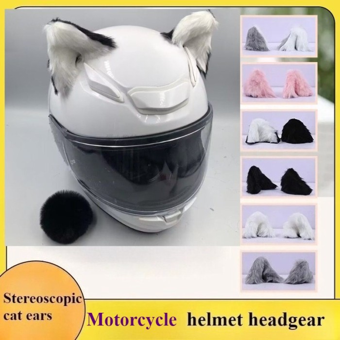 Personality Helmet Decoration Cat's Ears with Bell Helmet Refitted Accessories Motorcycle Ski Helme