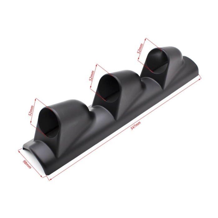 2"; 52mm Universal Black A Pillar Pod Triple Gauge Holder Left Hand Drive gauge pod gauge pilliar