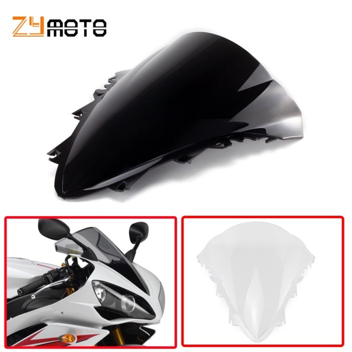 Hot sale For Yamaha YZF 1000 R1 2007 2008 YZF-R1 Windshield WindScreen Double Bubble YZFR1 Black Wh