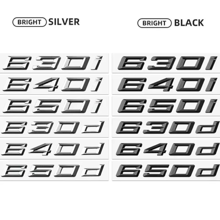 Car 3D ABS Trunk Letters Logo Badge Emblem Styling Decals Sticker For BMW 6 Series 630i 640i 650i 6