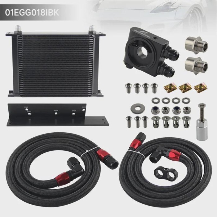 AN10 30 Row Bolt On Oil Cooler Kit Filter Thermostat Fits for Nissan Fairlady 350Z Z33 03-08 3.5L/3