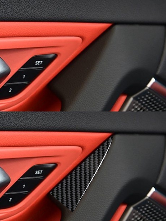 For BMW Z4 G29 2019 2020 2121 2022 Carbon Fiber Interior Car Door Armrest Decoration Panel Sticker