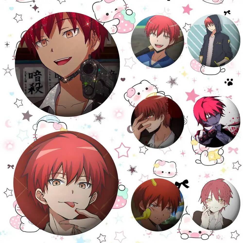 เข็มกลัดลายอนิเมะ Karma Akabane ทำจากแผ่นเหล็ก สไตล์คลิปลาย เหมาะสำหรับกระเป๋าและอุปกรณ์แต่งกาย เป็น