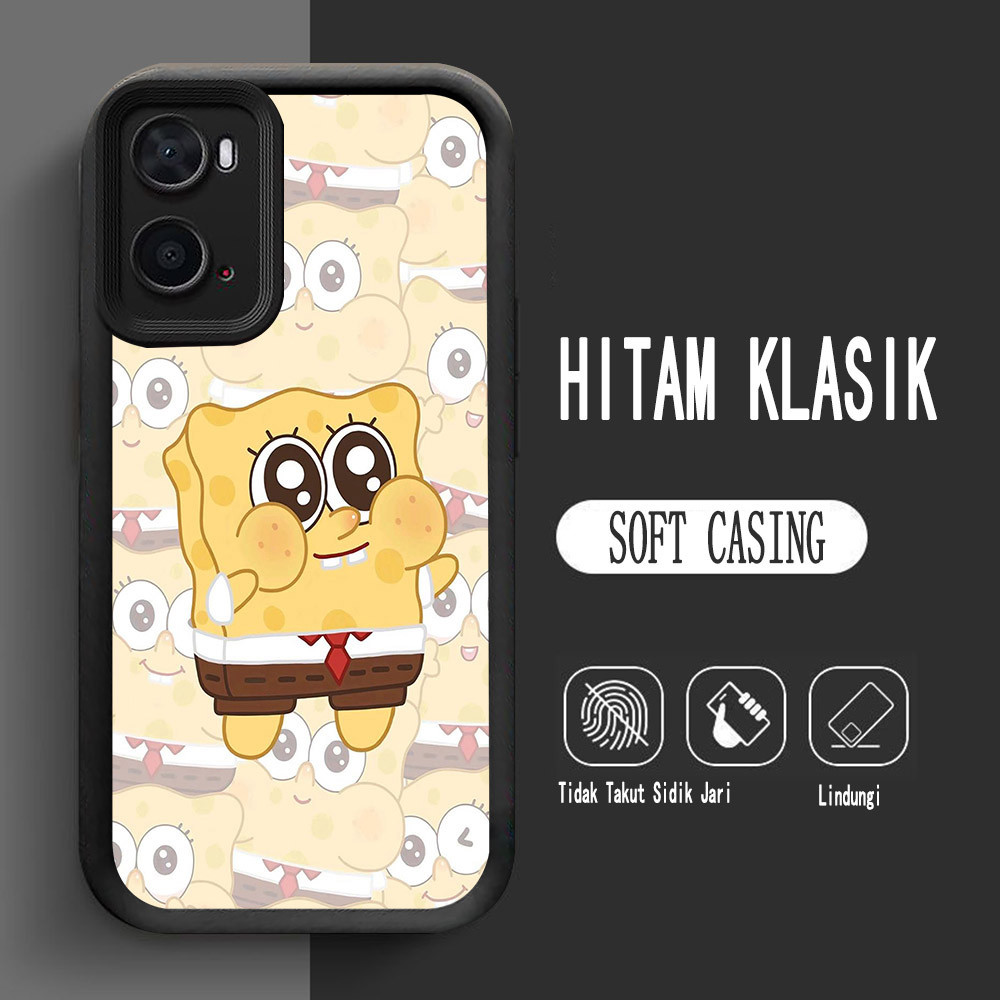 สําหรับ OPPO A76 A96 A77s A57e A77 A36 A57 A57s นุ่ม L-3 SpongeBob น่ารัก