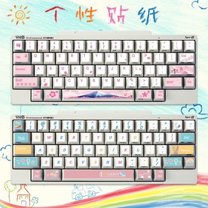 เหมาะสําหรับสติกเกอร์คีย์บอร์ด HHKB สติ๊กเกอร์ปุ่มการ์ตูนฟังก์ชั่นทางลัดที่ไม่ซ้ํากันตกแต่งที่กําหนด