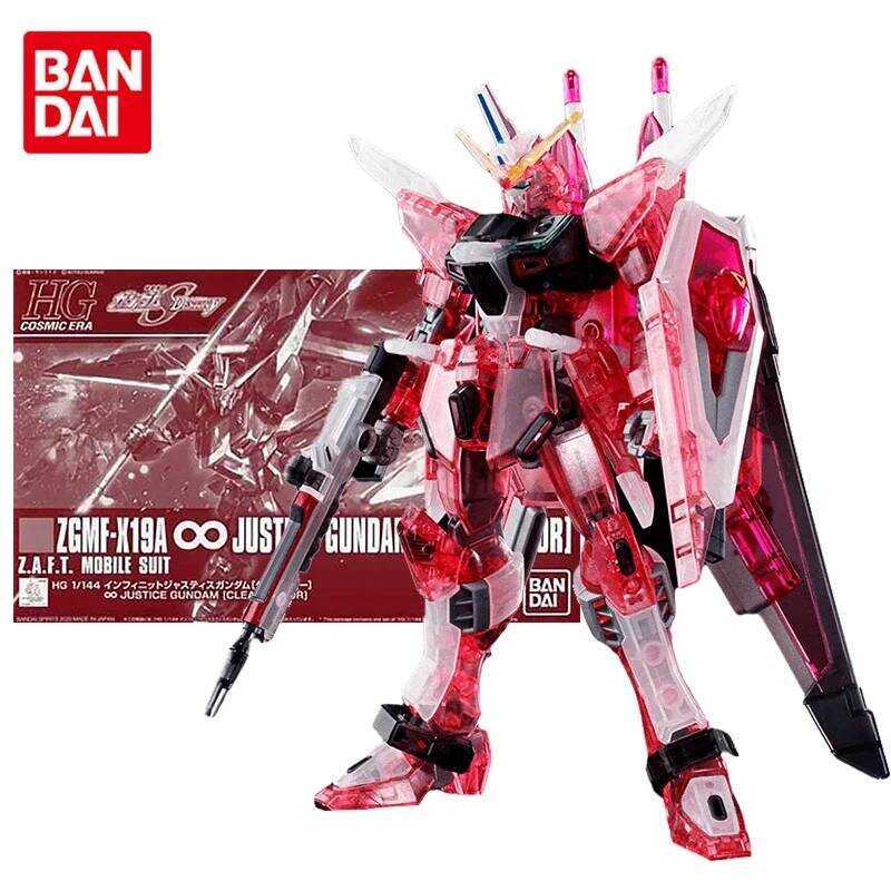 Bandai Genuine Gundam Model Kit Anime Figure HGUC ZGMF-X19A Justice Clear Color Gunpla Anime Action