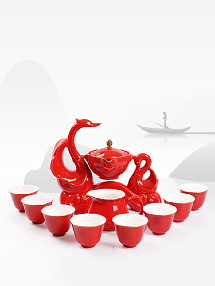 Automatic Kung Fu Tea Set, Traditional Chinese Red Tea Set, Semi-automatic Office Tea Set, Lazy Cer