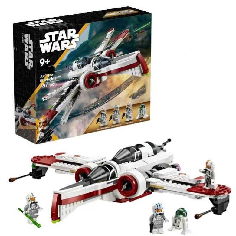 Cross-Border ใช้งานร่วมกับ Lego Star Wars Series 75402ARC-170 Star Wars Fighter ประกอบของเล่นบล็อกตั
