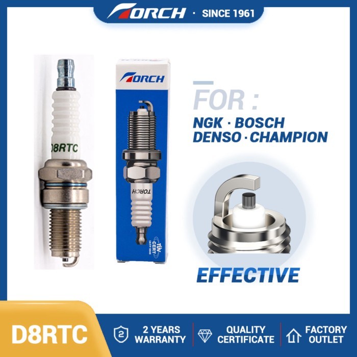 China Original Spark Plug TORCH D8RTC Replace for Candle DR8EA for Denso IX24B for Champion RA6HC 4