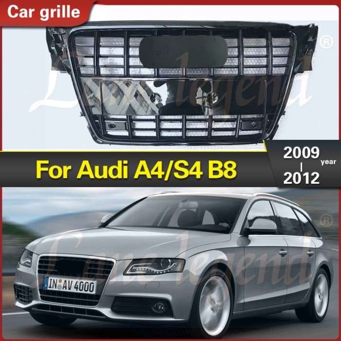 Car Front Hood Bumper Grill RS Racing Grille Accessories For Audi A4 S4 B8 2009 2010 2011 2012 Cent