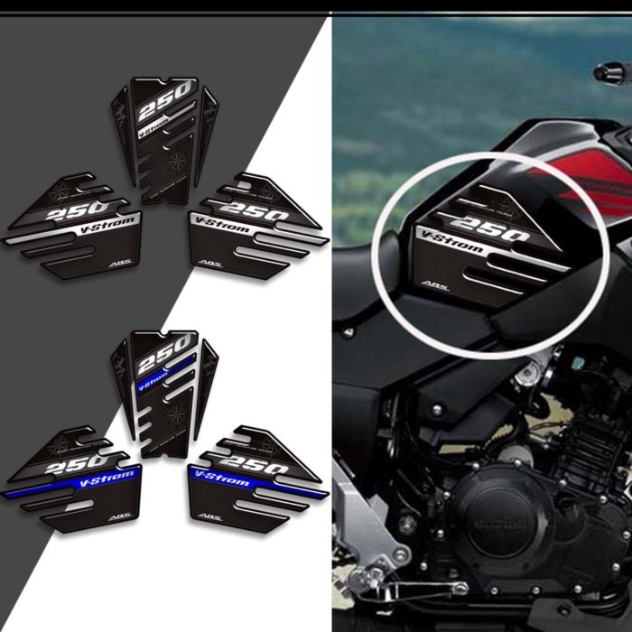 Tank Pad Grips Stickers Decals For Suzuki V-STROM VSTROM V STROM DL 250 SX 250SX Adventure Protecti