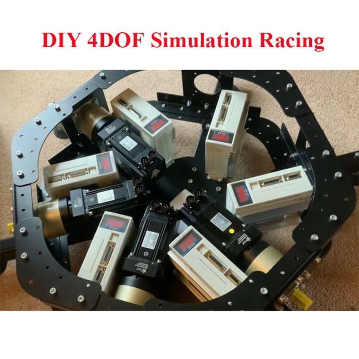 DIY 4-degree-of-freedom Racing Simulator, 4 Sets of Servo Motor 2.39N. m 3000rpm+4pcs Helical Plane