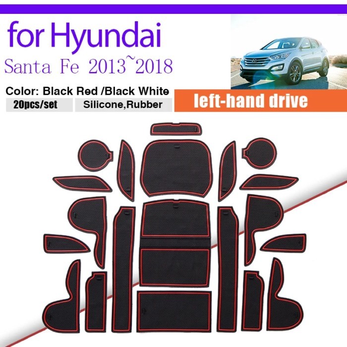Rubber Door Groove Pad for Hyundai Santa Fe Sport Maxcruz DM NC 2013~2018 Dust-proof Mat Gate Slot