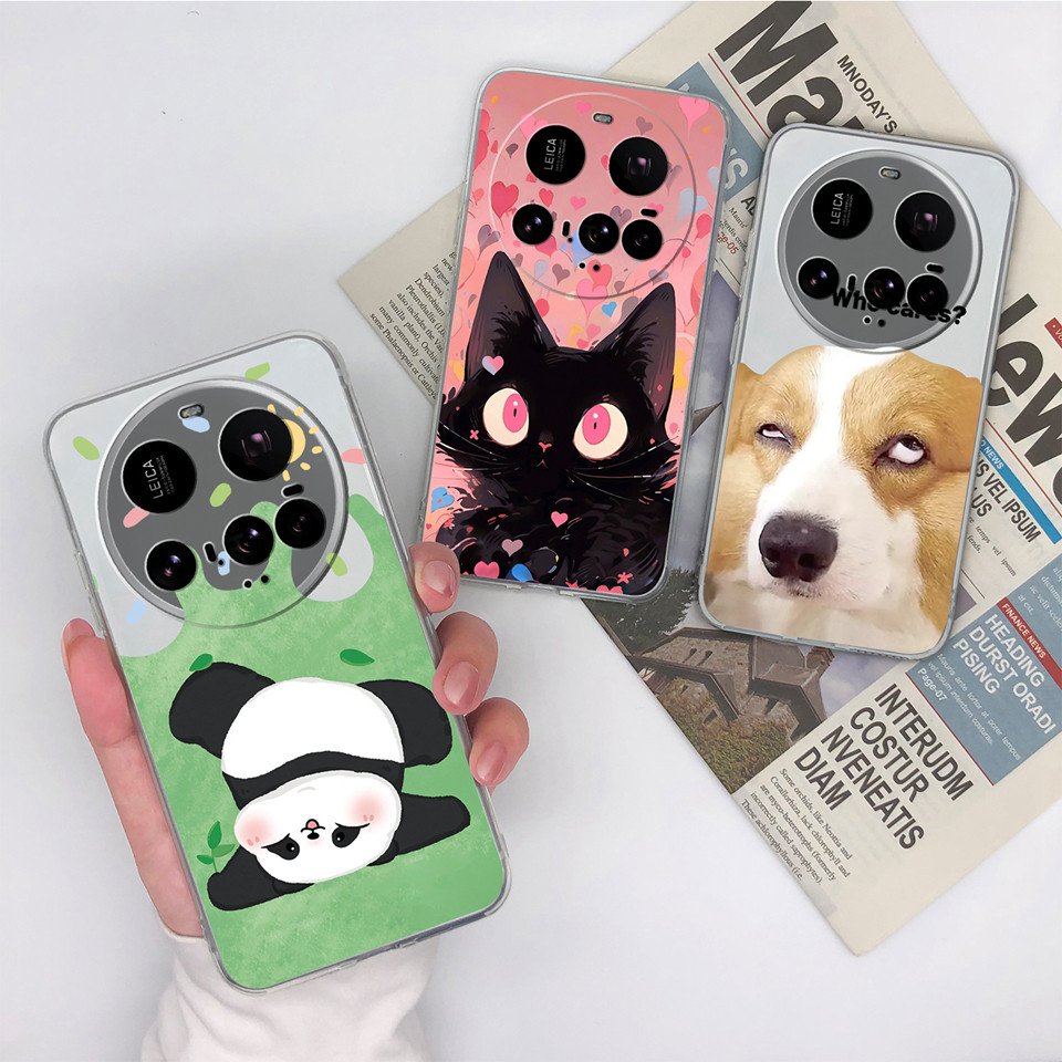 กรณีสําหรับXiaomi 15 Ultra 17 Ultraน่ารักPandaสุนัขFallป้องกันกันกระแทกน้ําหนักเบาซิลิโคนโปร่งใสเคสโทรศัพท์สําหรับXiaomi 15Ultra 17Ultra Capaกันชน ราคา ถูกที่สุด ดีลบีเคเค
