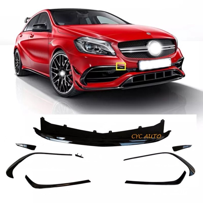 W176 modified Aero kit for Mercedes Benz A class W176 A45 front splitter lip 2016 2017 2018
