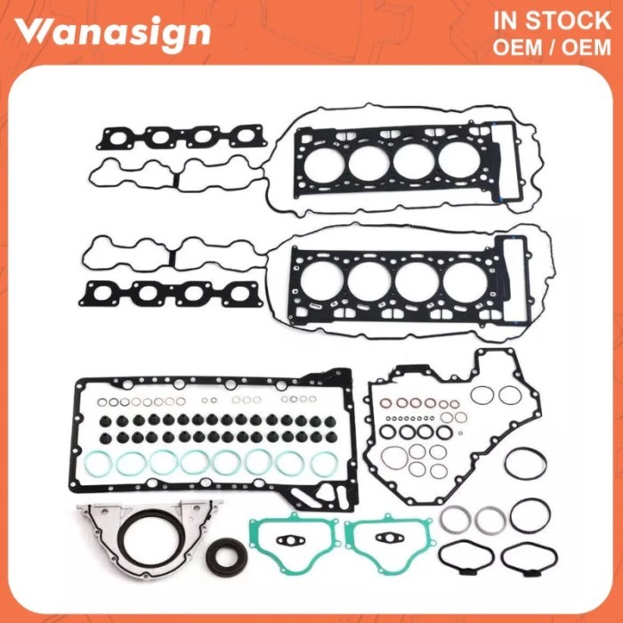Engine Head Gasket Set Timing Chain Kit Piston & Ring Set Fit 4.4 L For BMW M5 M6 X5 N63 N63B40A N6