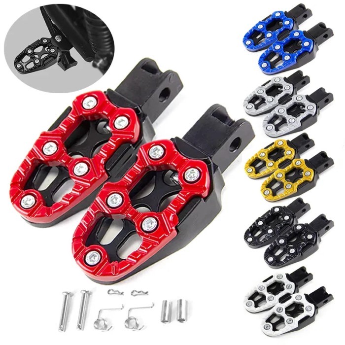 1 Pair Universal Motorcycle Aluminum Alloy Foot Pedals Angle Adjustable for Kawasaki Scooter ATV E-