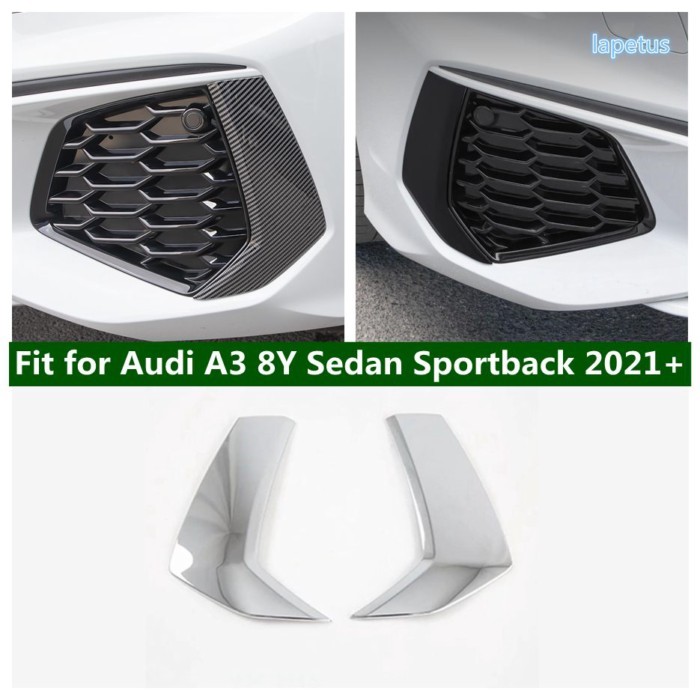 Auto Styling Front Fog Light Foglight Lamp Cover Trim Bumper Protector 2PCS For Audi A3 8Y Sedan Sp