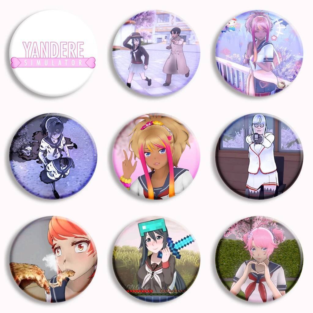 เกม Yandere จําลองอะนิเมะปุ่มนุ่ม Pin Osana Najimi Ayano Aishi ตลก Meme เข็มกลัดป้ายกระเป๋าตกแต่งเคร