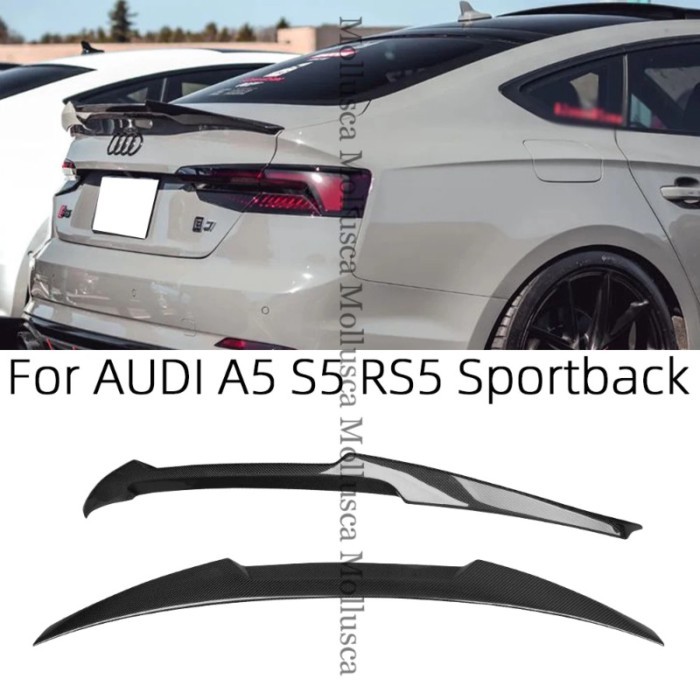 For AUDI A5 S5 RS5 B9 4Door Sportback R/HK/S/M4 Style Carbon fiber Rear Spoiler Trunk Wing 2016-202