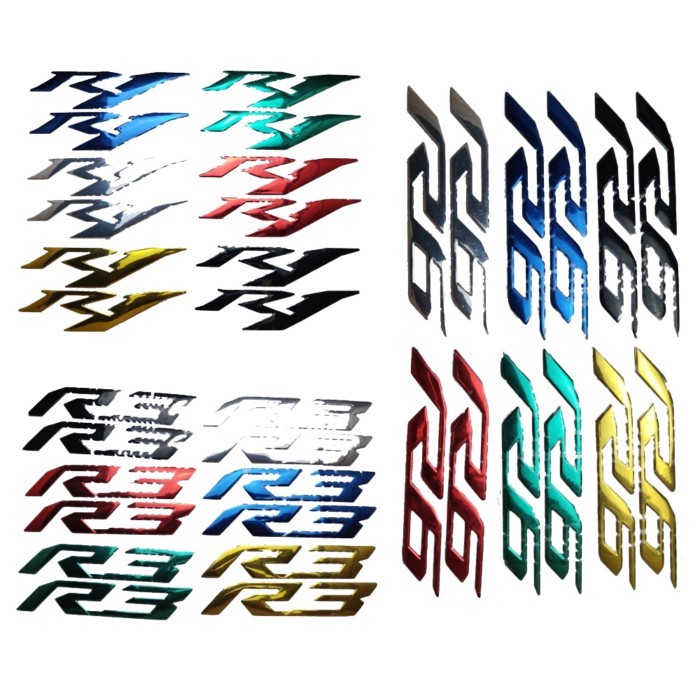 Motorcycle 3D Emblem Badge Decal Tank Wheel Sticker Soft Reflective Decal R1 R3 R6 Sticker For Yama