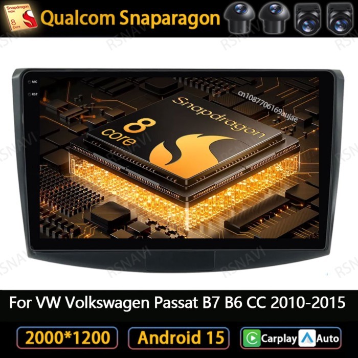 Android 15 Car Radio For VW Volkswagen Passat B7 B6 CC 2010-2015 5G WIFI GPS 4G LTE Viedo Player He