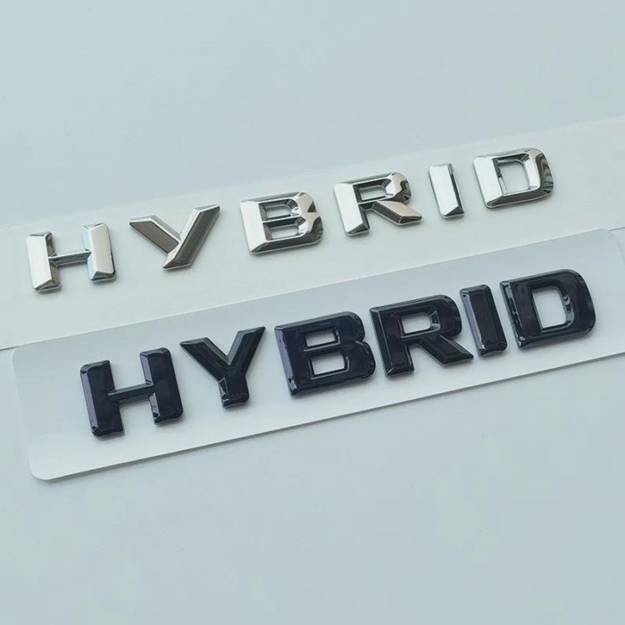 Sharp & Flat Font Letters ABS Emblem HYBRID for E400 S400 S500 Car Trunk Lid Nameplate Logo Sticker