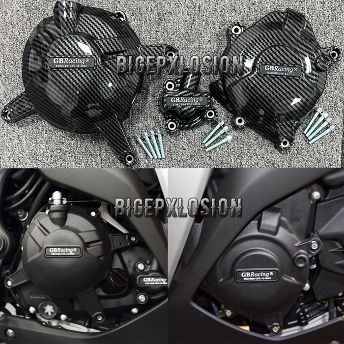2015 R3 NEW Carbon Fiber Printing Motorcycle Engine Protective Cover For YAMAHA YZF-R3 2015-2022 &
