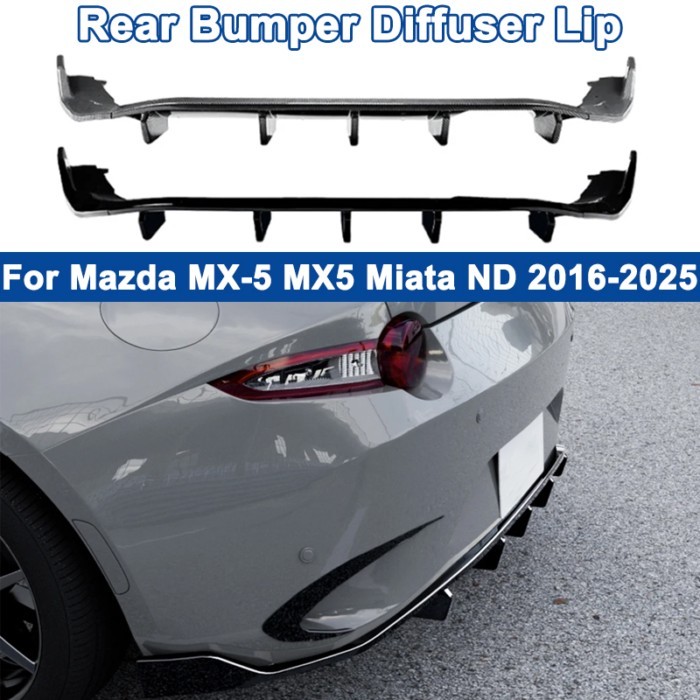 Car Rear Bumper Diffuser Lip ABS Boot Spoiler Splitter For Mazda MX-5 MX5 Miata ND 2016-2025 Carbon
