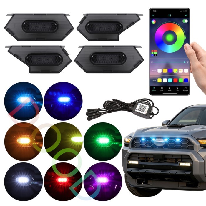 RGB colors front grill grille lights fit for 2025 2026 4runner trdsport trdOff-road abs grill light