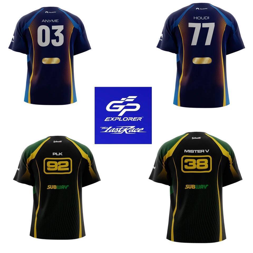 พร้อมป้ายขนาดพิมพ์ GP3 EXPLORER แฟนทีมเครื่องแบบผู้ชายผู้หญิง Breathable ฤดูร้อน Racing รอบคอแขนสั้น