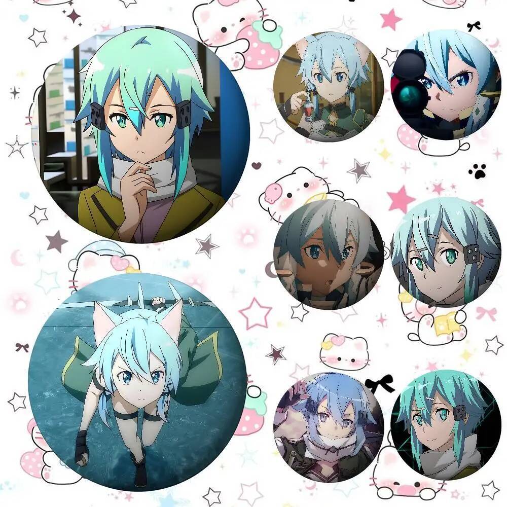 .BADGE アニメ.Sinon น่ารัก เข็มกลัดโลหะ สำหรับกระเป๋า ของขวัญและที่ระลึก