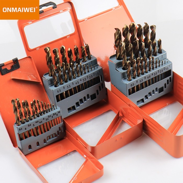13/19/25 Pcs M35 Cobalt Twist Drill Bits Metric Straight Shank Set With Metal Case For Metal Stainl