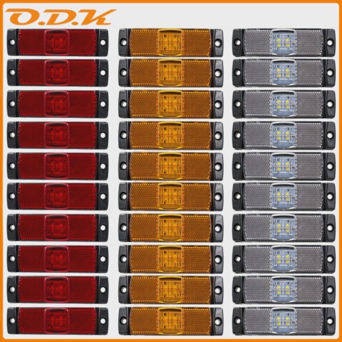 10pcs 12V 24V Truck Side Marker Light LED Trailer Lights Reflector Vane Clearance Lights For Scania